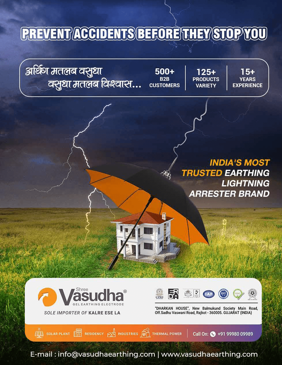 India's Most Trusted Earthing Lightning Arrester Brand